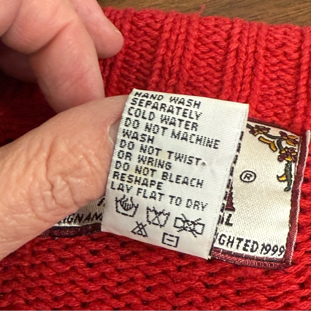 Tiara Intl Red Snowman Zip Cardigan Sweater M Holiday Christmas Knit - Picture 6 of 7